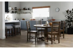 Caden 55" Round Dining Table -KitchenCraft Store 109143 natural wood dining table room 42