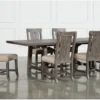 Jaxon Grey 76-96" Extension Dining With Wood Chair Set For 6