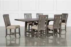 Jaxon Grey 76-96" Extension Dining With Wood Chair Set For 6