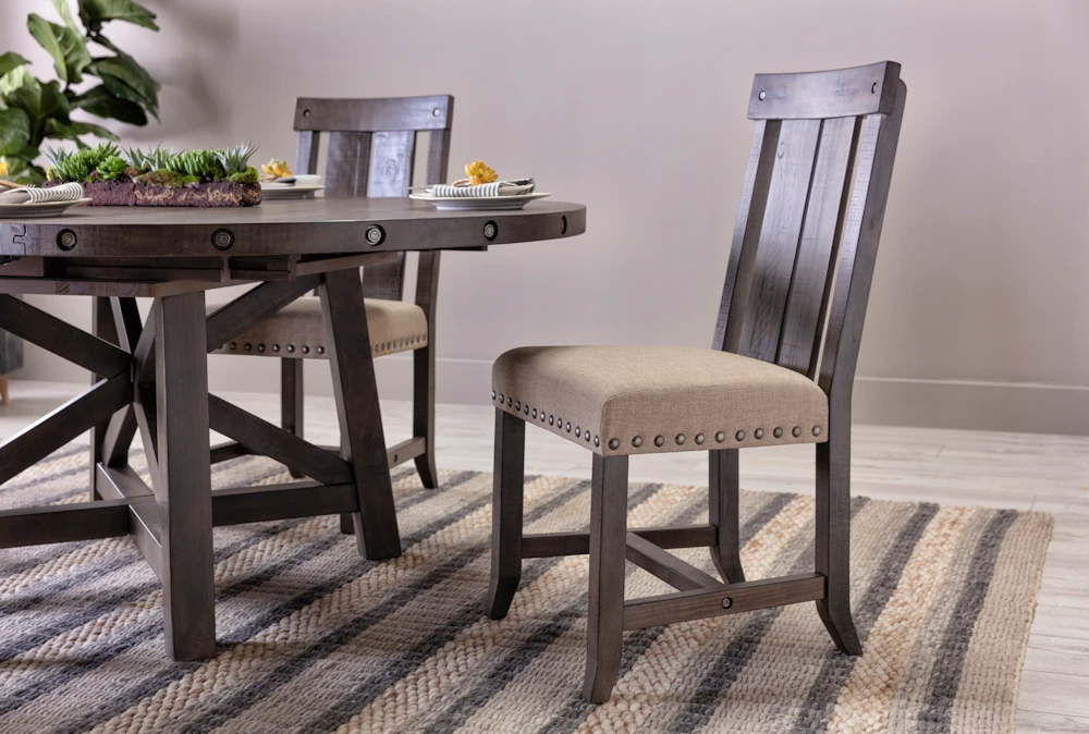 Jaxon Grey 54-72" Round Extension Dining With Wood Chair Set For 4 7 Jaxon Grey 54-72" Round Extension Dining With Wood Chair Set For 4 - Image 7