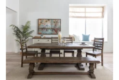 Caden 84" Dining With Bench + Side Chair Set For 6 -KitchenCraft Store 215766 natural wood dining set room 41