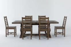 KitchenCraft Store 24 Caden 84" Dining With Side Chair Set For 6