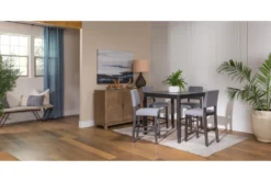 Jarrod Grey 40" Square Counter Set For 4 18 Jarrod Grey 40" Square Counter Set For 4 -KitchenCraft Store 243507 grey wood counter height set room 42