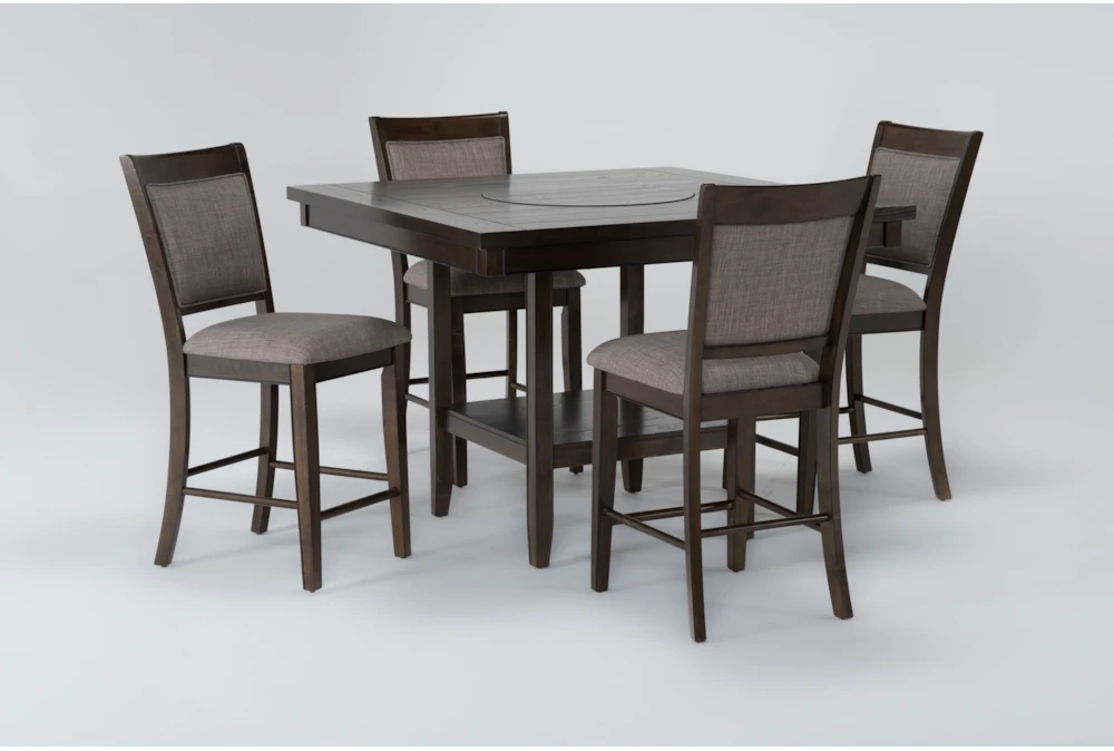 Sutton Brown 48" Square Counter With Stool Set For 4 2 Sutton Brown 48" Square Counter With Stool Set For 4 - Image 2