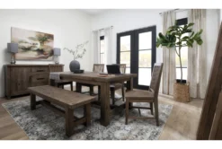 Gables 81-99" Extension Dining With Bench + Side Chair Set For 6 -KitchenCraft Store 246106 brown wood dining set room 36