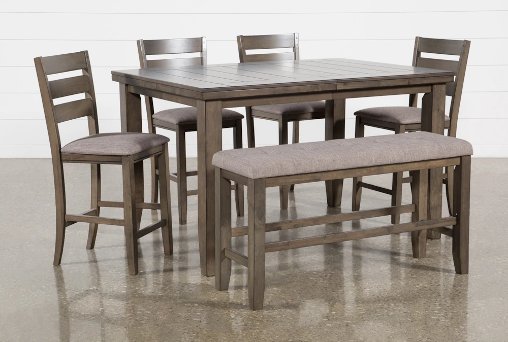 Ashford II 60-78" Extension Counter With Bench + Stool Set For 6 2 Ashford II 60-78" Extension Counter With Bench + Stool Set For 6 - Image 2