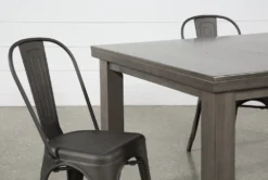 Ashford II 66" Dining With Delta Bronze Chair Set For 4 -KitchenCraft Store 252081 grey wood dining detail 03