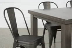 Ashford II 66" Dining With Delta Bronze Chair Set For 6 -KitchenCraft Store 252088 grey wood dining set detail 03