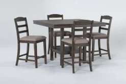 Ashbury 48" Square Counter With Stool Set For 4 9 Ashbury 48" Square Counter With Stool Set For 4 -KitchenCraft Store 261187 grey veneer counter height set side 18