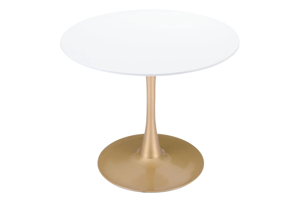 Opera White + Gold 35" Round Dining Table 3 Opera White + Gold 35" Round Dining Table - Image 3