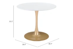 Opera White + Gold 35" Round Dining Table 13 Opera White + Gold 35" Round Dining Table -KitchenCraft Store 262531 white mdf dining table detail 49