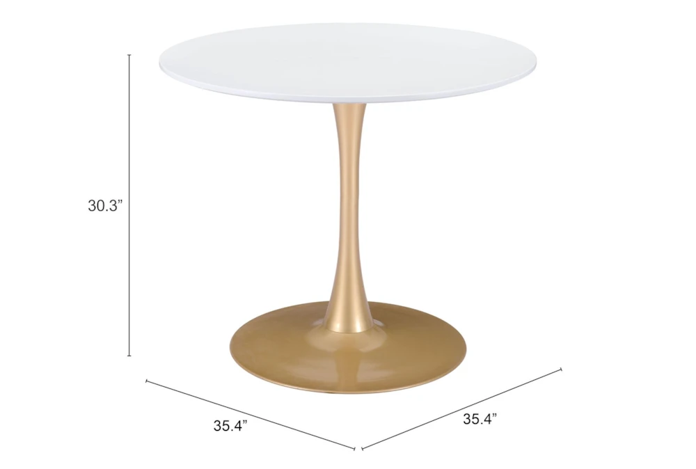 Opera White + Gold 35" Round Dining Table 5 Opera White + Gold 35" Round Dining Table - Image 5