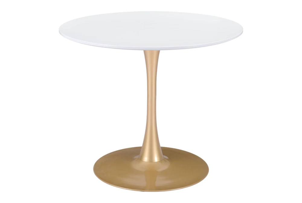 Opera White + Gold 35" Round Dining Table 1 Opera White + Gold 35" Round Dining Table