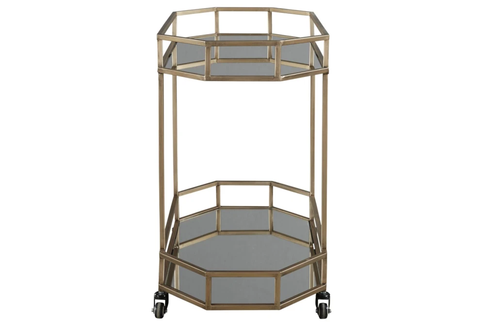 Gold Finish Bar Cart 2 Gold Finish Bar Cart - Image 2