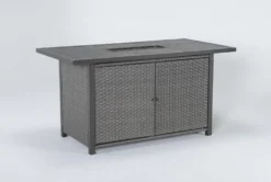 Koro 70" Outdoor Firepit Counter Table 15 Koro 70" Outdoor Firepit Counter Table -KitchenCraft Store 267399 grey wicker dining table side 18