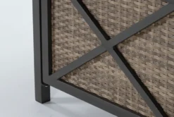 Capri 72" Outdoor Firepit Bar Table With Bar Table And Four Round Barstools -KitchenCraft Store 267628 grey wicker bistropub table detail 43