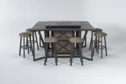 KitchenCraft Store 51 KitchenCraft Store -KitchenCraft Store 267630 grey wicker bistropub table front 02