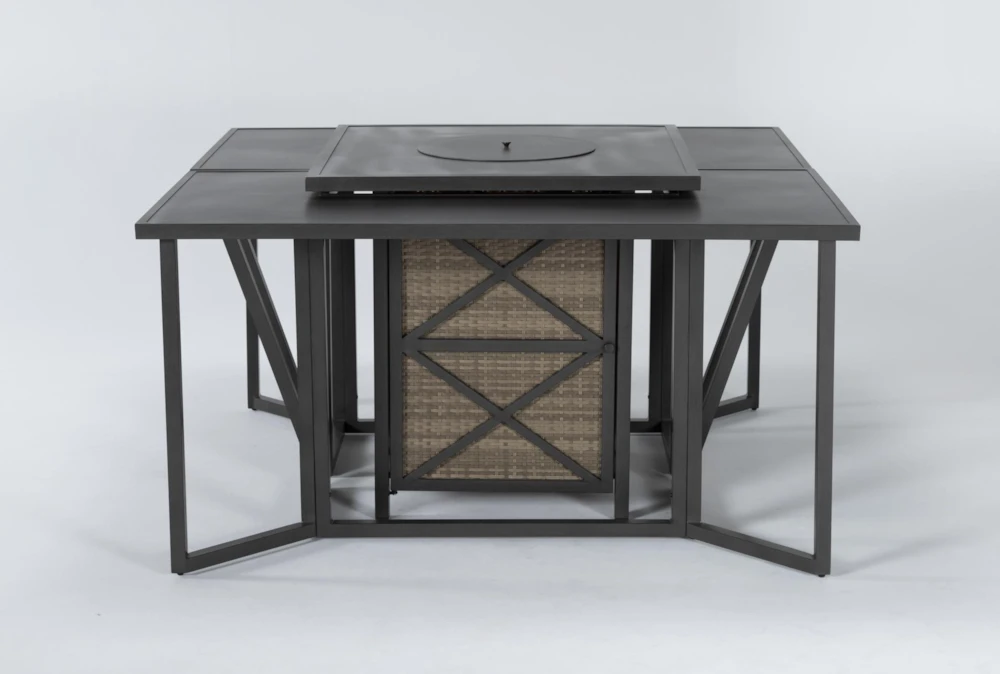 Capri 72" Outdoor Firepit Bar Table With Two Bar Tables 2 Capri 72" Outdoor Firepit Bar Table With Two Bar Tables - Image 2