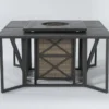 Capri 72" Outdoor Firepit Bar Table With Two Bar Tables