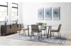 Daphne 79" Glass Dining Table 13 Daphne 79" Glass Dining Table -KitchenCraft Store 267692 grey metal dining table room 48