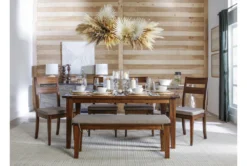 Elle 65" Dining With Bench + Side Chair Set For 6 18 Elle 65" Dining With Bench + Side Chair Set For 6 -KitchenCraft Store 267698 brown wood dining set room 88