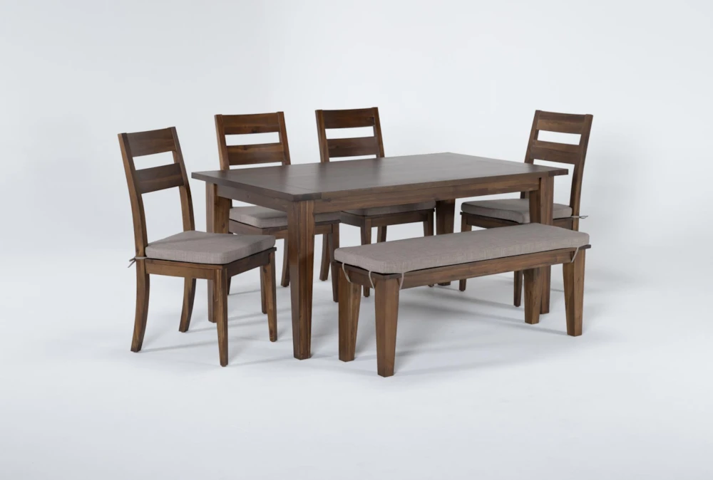 Elle 65" Dining With Bench + Side Chair Set For 6 2 Elle 65" Dining With Bench + Side Chair Set For 6 - Image 2