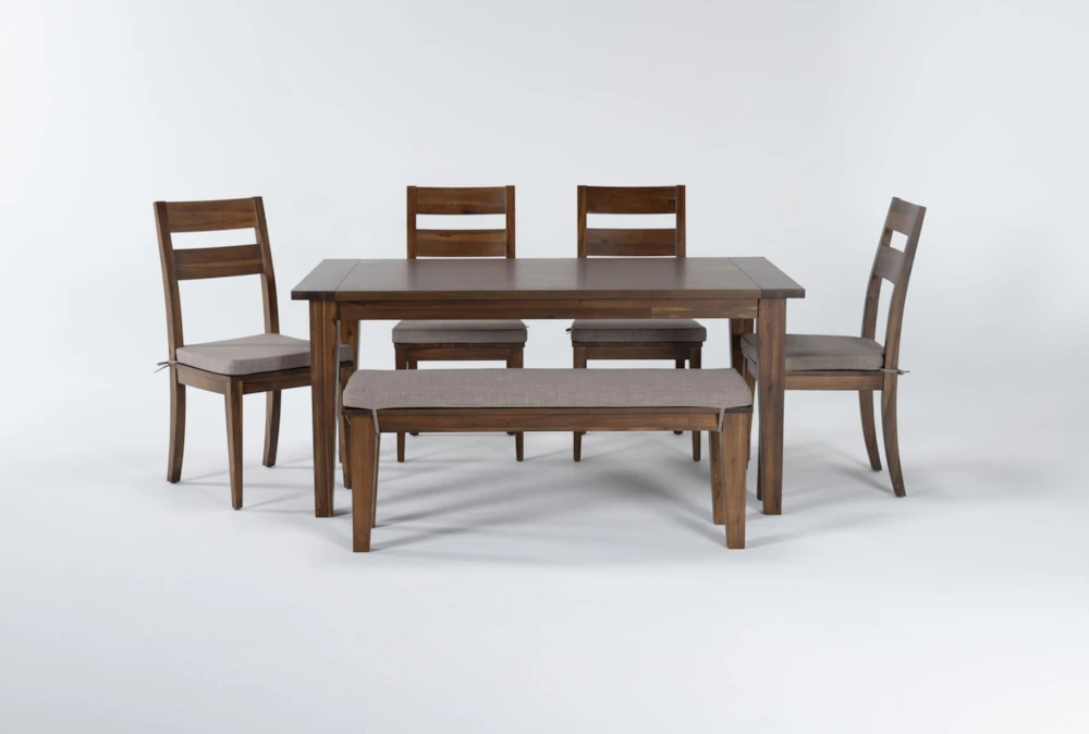 Elle 65" Dining With Bench + Side Chair Set For 6 1 Elle 65" Dining With Bench + Side Chair Set For 6