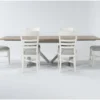 Ozzie 72-100" Extension Dining With White Side Chair Set For 6