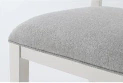 Ozzie White Upholstered Ladderback Dining Side Chair 7 Ozzie White Upholstered Ladderback Dining Side Chair -KitchenCraft Store 268237 white fabric dining chair detail 45