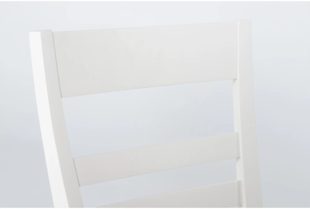 Ozzie White Upholstered Ladderback Dining Side Chair 4 Ozzie White Upholstered Ladderback Dining Side Chair - Image 4