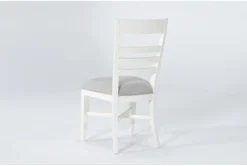 Ozzie White Upholstered Ladderback Dining Side Chair 9 Ozzie White Upholstered Ladderback Dining Side Chair -KitchenCraft Store 268237 white fabric dining chair side 19