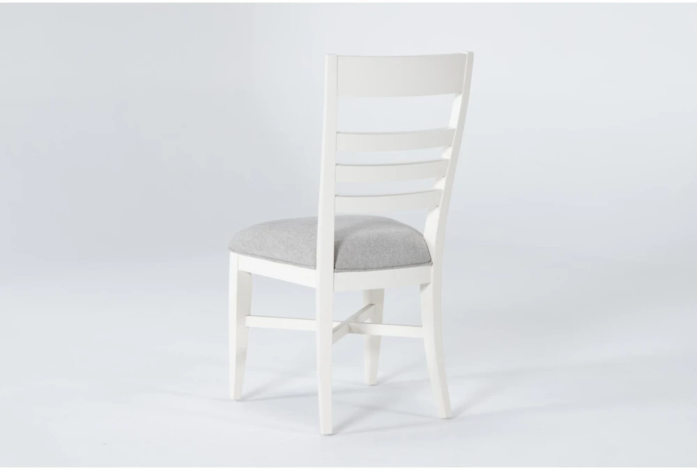 Ozzie White Upholstered Ladderback Dining Side Chair 5 Ozzie White Upholstered Ladderback Dining Side Chair - Image 5