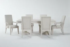 KitchenCraft Store 26 Caira II 80-104" Extension Dining With Arm Chair Set For 6