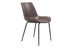 Brown Faux Leather Bucket Seat Dining Chair Set Of 2 -KitchenCraft Store 269509 brown metal dining chair side 14