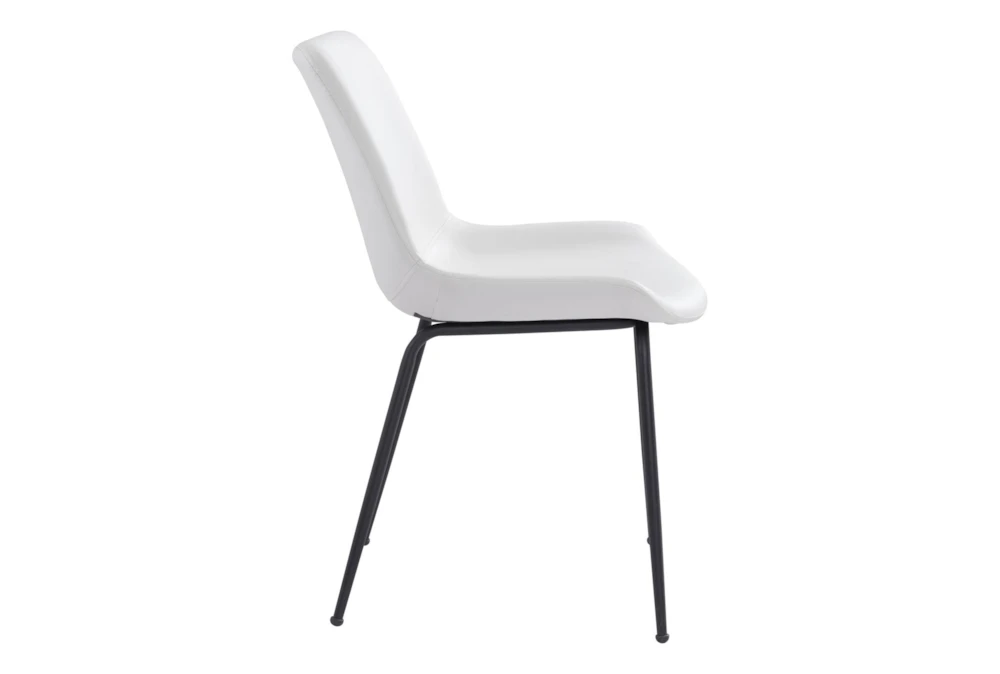 White Faux Leather Bucket Seat Dining Chair Set Of 2 9 White Faux Leather Bucket Seat Dining Chair Set Of 2 - Image 9