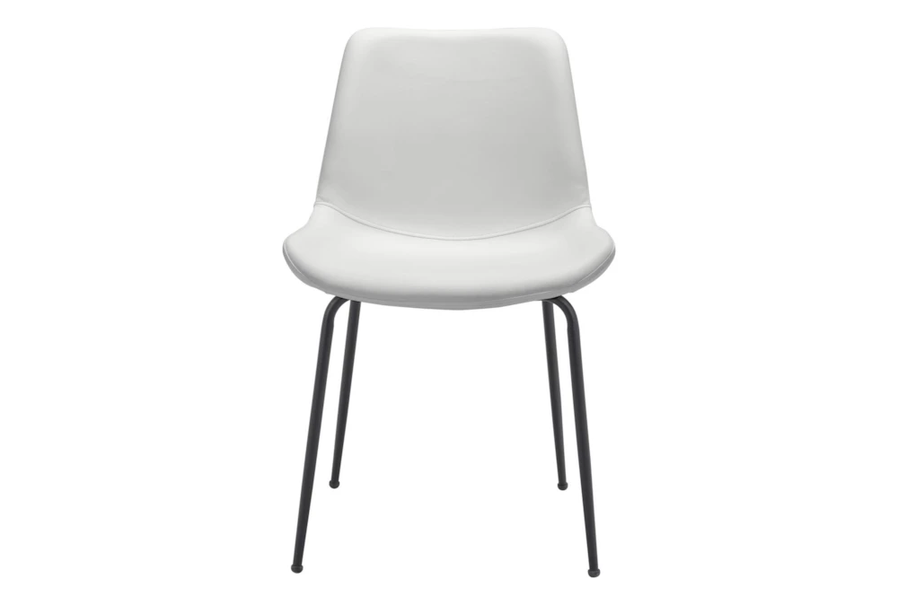 White Faux Leather Bucket Seat Dining Chair Set Of 2 10 White Faux Leather Bucket Seat Dining Chair Set Of 2 - Image 10