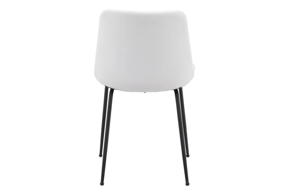 White Faux Leather Bucket Seat Dining Chair Set Of 2 11 White Faux Leather Bucket Seat Dining Chair Set Of 2 - Image 11