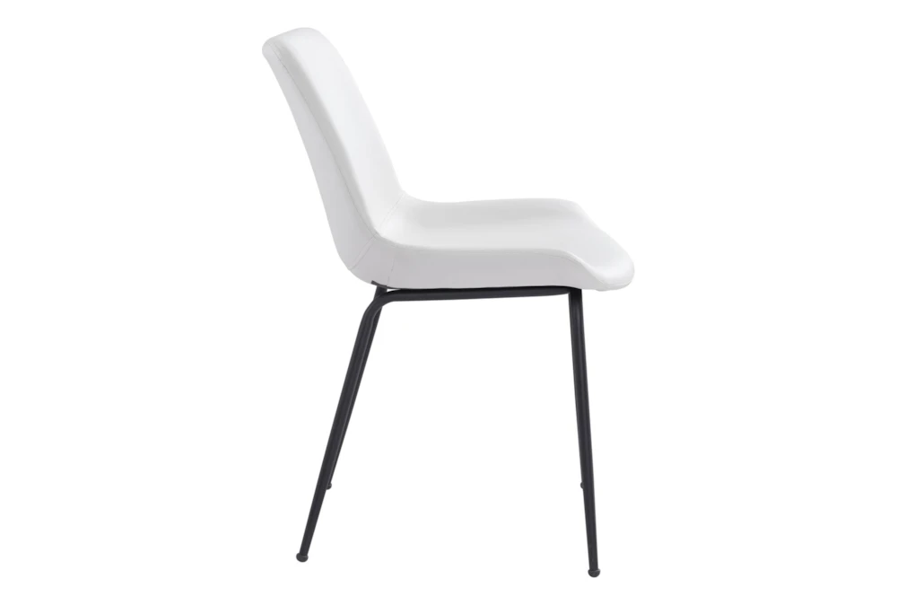 White Faux Leather Bucket Seat Dining Chair Set Of 2 4 White Faux Leather Bucket Seat Dining Chair Set Of 2 - Image 4