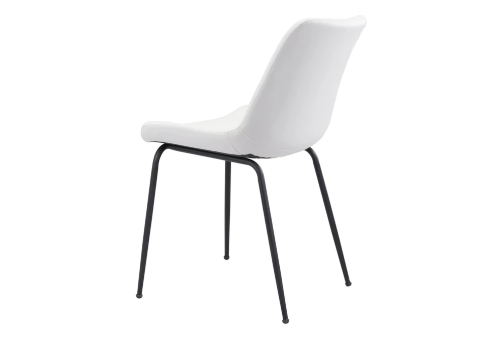 White Faux Leather Bucket Seat Dining Chair Set Of 2 5 White Faux Leather Bucket Seat Dining Chair Set Of 2 - Image 5