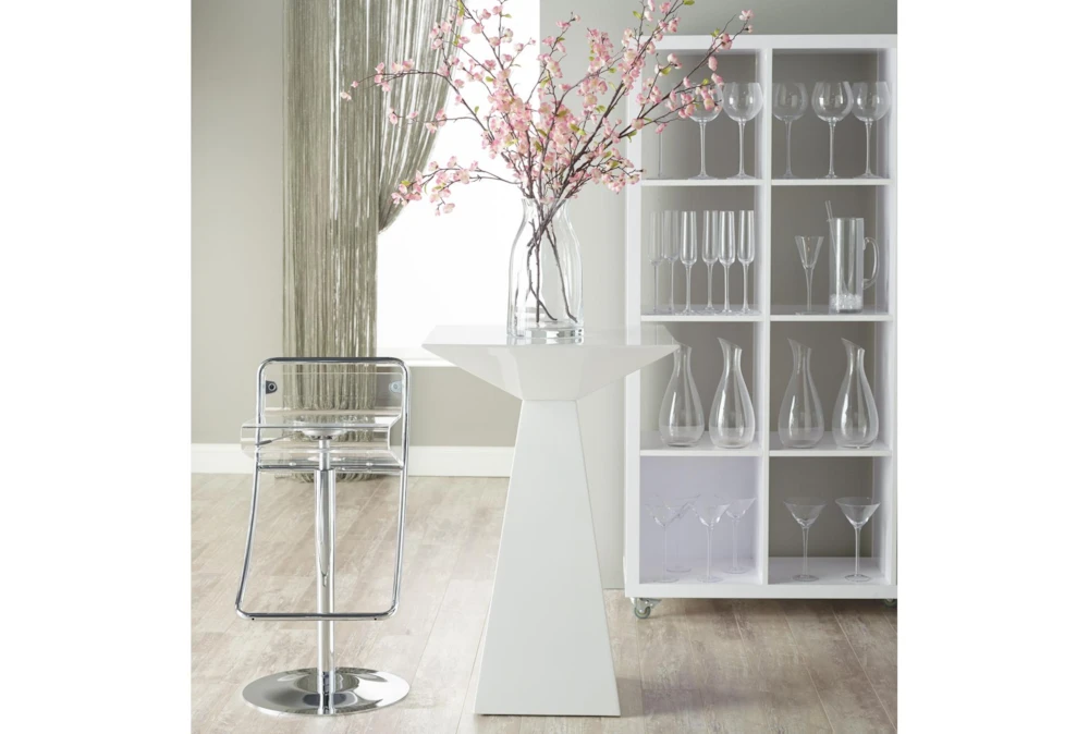 Pillar High Gloss White 24" Bar Table 2 Pillar High Gloss White 24" Bar Table - Image 2
