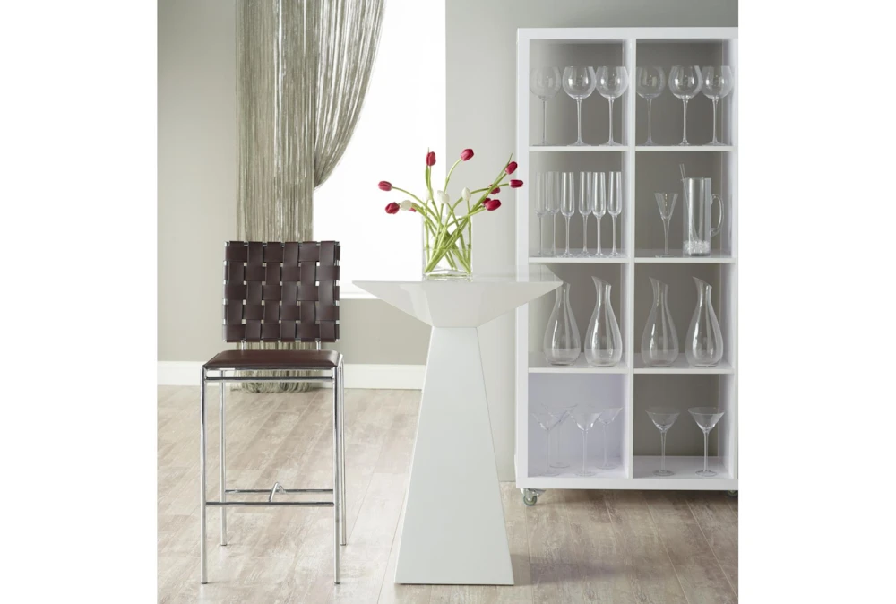 Pillar High Gloss White 24" Bar Table 4 Pillar High Gloss White 24" Bar Table - Image 4