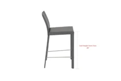 Parson Grey Faux Leather Upholstered 26" Counter Stool Set Of 2 -KitchenCraft Store 271627 grey leather bar stool detail 46