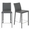 Parson Grey Faux Leather Upholstered 26" Counter Stool Set Of 2