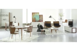 Newport White 63" Oval Dining Table With Dark Walnut Base -KitchenCraft Store 271681 white wood dining table detail 45