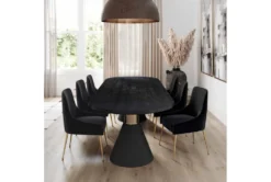 Roma Black Rope 120" Double Pedestal Dining Table 19 Roma Black Rope 120" Double Pedestal Dining Table -KitchenCraft Store 275899 black mdf dining table room 86