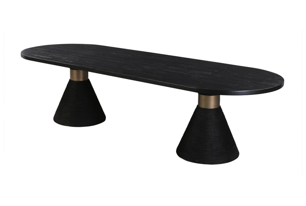Roma Black Rope 120" Double Pedestal Dining Table 2 Roma Black Rope 120" Double Pedestal Dining Table - Image 2