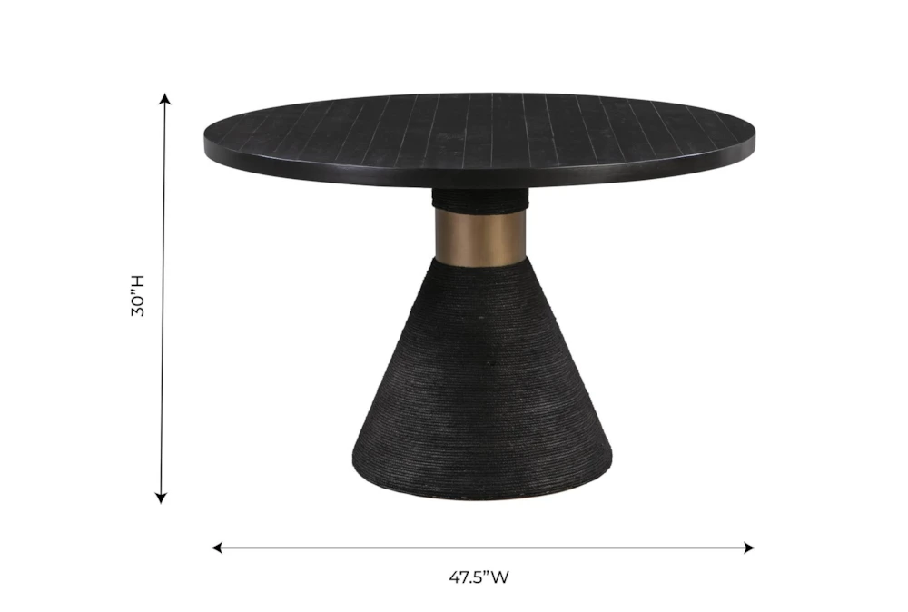 Roma Black Rope 48" Round Dining Table 6 Roma Black Rope 48" Round Dining Table - Image 6