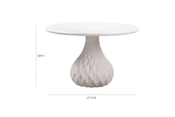 Valmar Concrete 35" Round Dining Table -KitchenCraft Store 275949 white concrete dining table detail 46