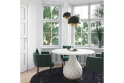 Valmar Concrete 35" Round Dining Table -KitchenCraft Store 275949 white concrete dining table room 85