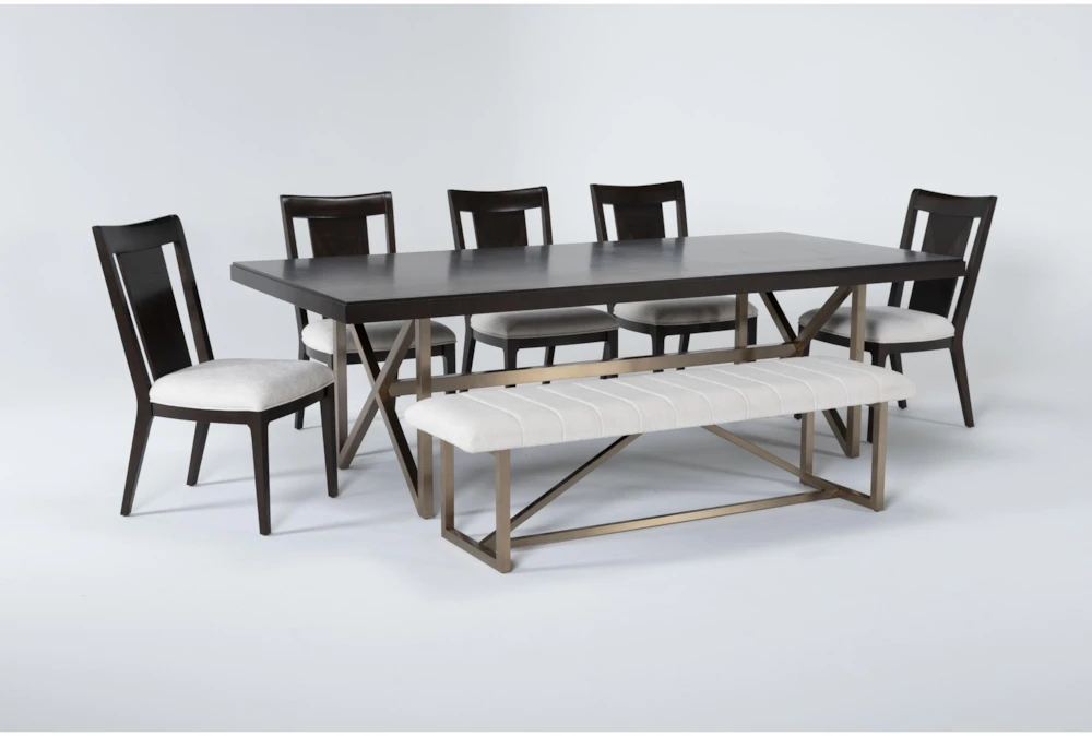 Palladium 96" Dining With 5 Back Side Chairs & Bench Set For 8 2 Palladium 96" Dining With 5 Back Side Chairs & Bench Set For 8 - Image 2